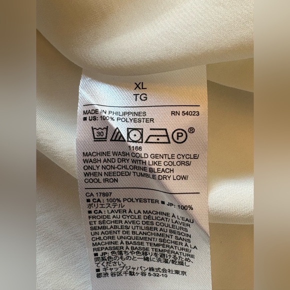 Banana Republic Ivory Button Down Tunic Shirt XL Lightweight Casual Blouse - Picture 4 of 9